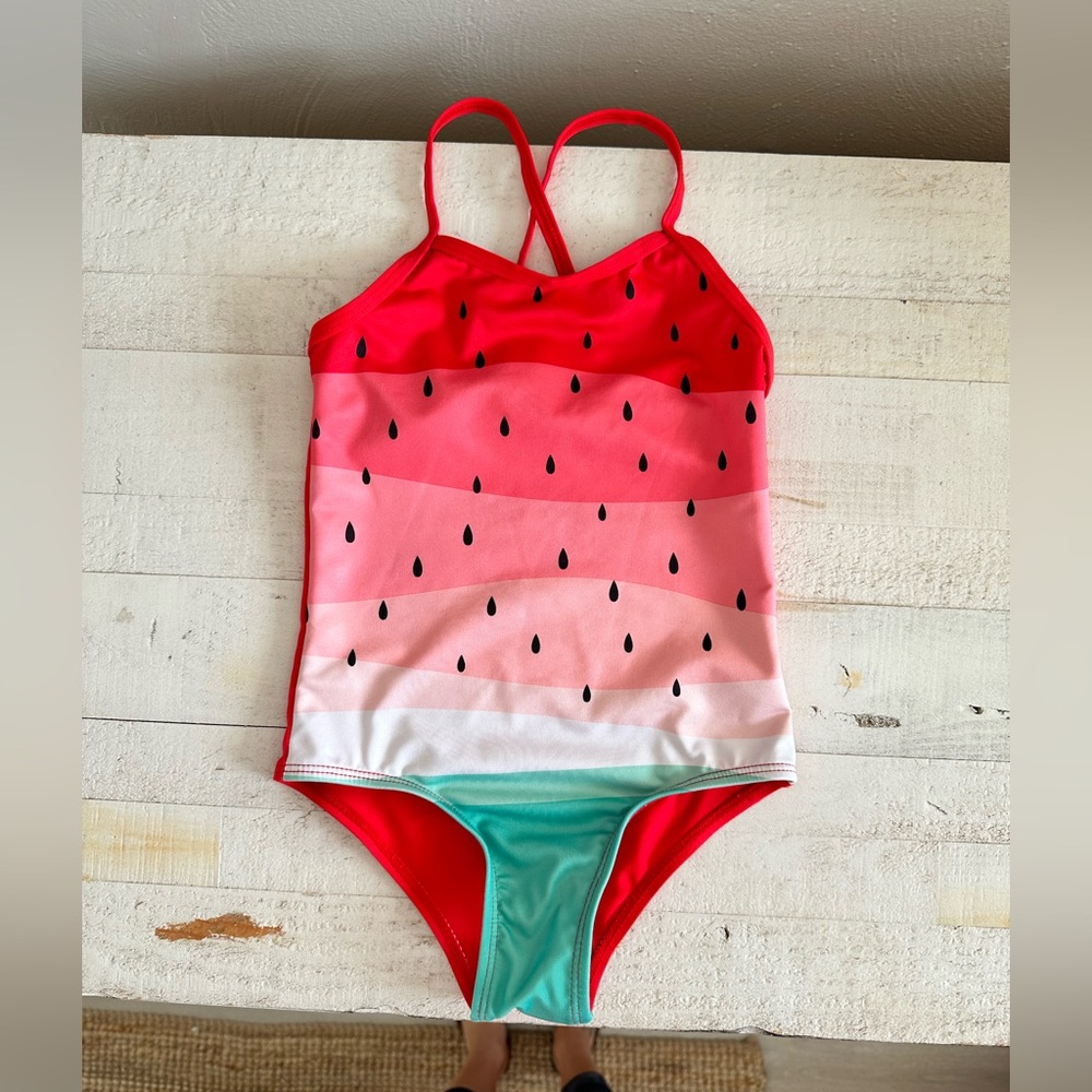 Pink Platinum watermelon one piece swimsuit sz: 5/6
